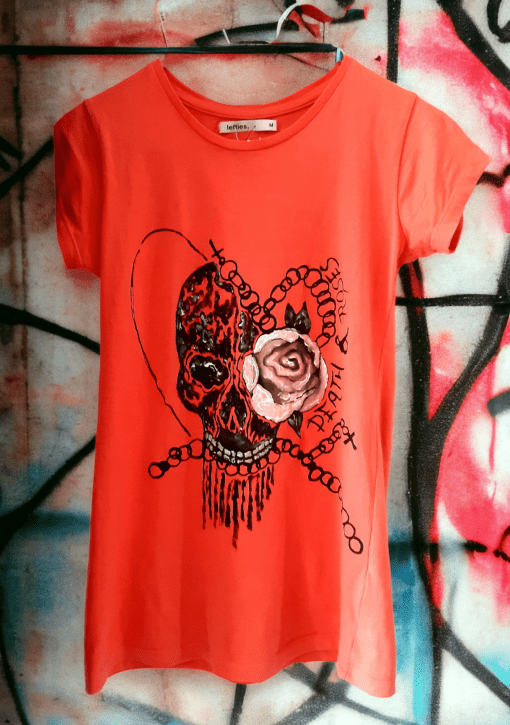 Camisetas pintadas a mano de calaveras bymirene