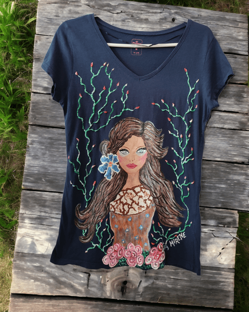 Camisetas de mujer pintadas a mano byMIRENE
