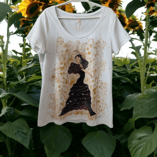 Tienda de camisetas pintadas a mano byMIRENE. Modelo Bailaora