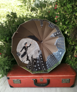 Original paraguas inspirado en Mary Poppins. Pintado byMIRENE.