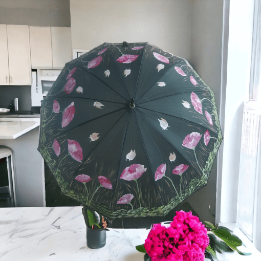 Paraguas pintado con amapolas. byMIRENE Vitoria.