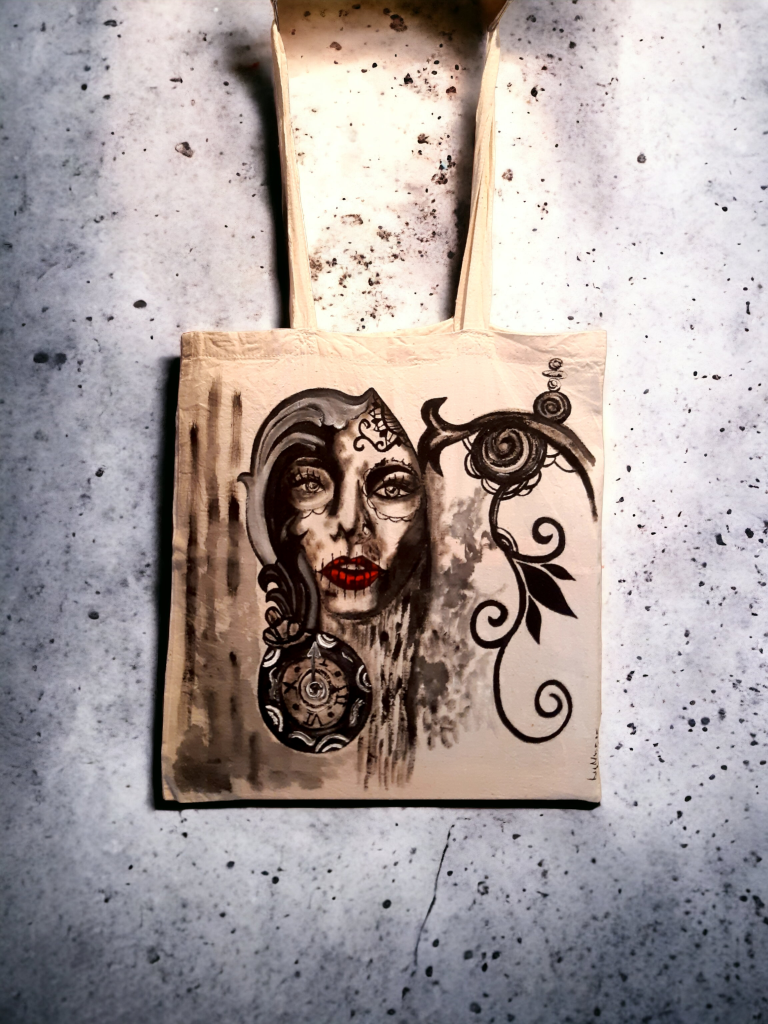 Bolsas de algodón pintadas a mano byMIRENE