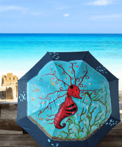 Caballito de mar paraguas pintado a mano byMIRENE